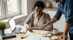 AI az álláskeresésben: nő javítja önéletrajzát kolléga segédletével